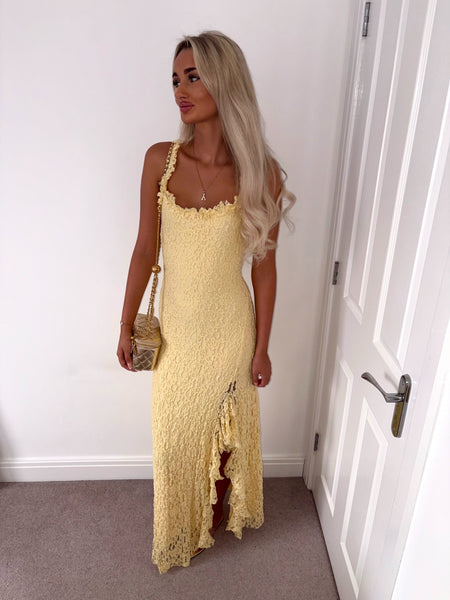 Yellow Ruffle Maxi Dress