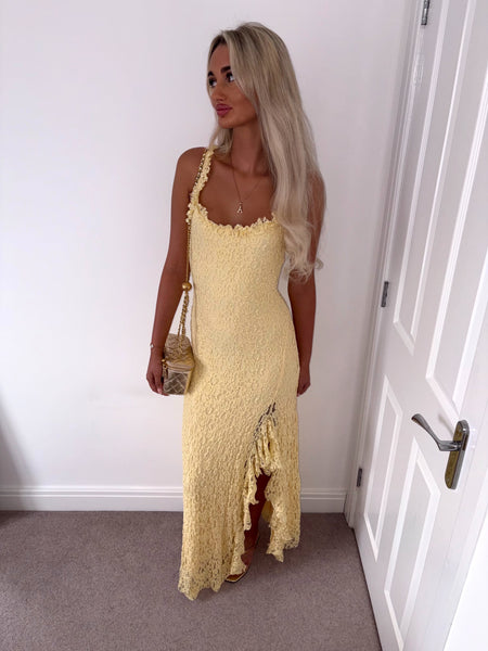 Yellow Ruffle Maxi Dress