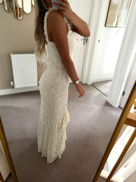 Cream Ruffle Maxi Dress