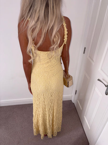 Yellow Ruffle Maxi Dress