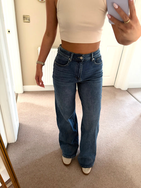 Denim Blue Straight Leg Jeans
