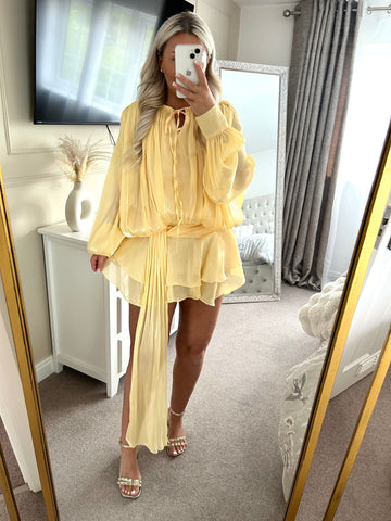 Yellow Long Oversized Blouse & Matching Shorts
